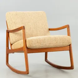 Schaukelstuhl / Lounge Chair von Ole Wanscher für France & Son. Dänemark, 1960er Jahre